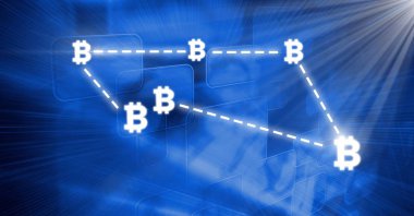 Bitcoin teknoloji bilgi arabiriminin dijital bileşik