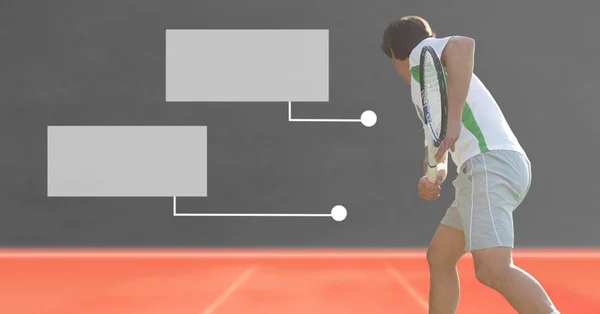 Digitale Composiet Van Tennis Speler Vrouw Met Lege Infographic Grafiek — Stockfoto