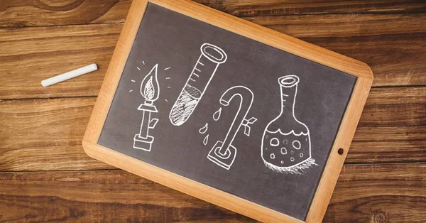 Digitale Composiet Van Wetenschapsonderwijs Tekening Blackboard Voor School — Stockfoto