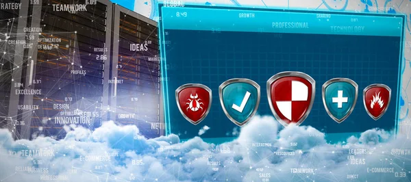 Fırtına bulutları apps arabirimine karşılık dijital olarak kompozit görüntü