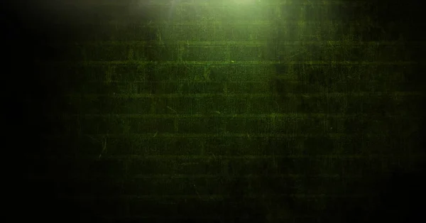 Composto Digital Vignette Luz Sobre Fundo Parede Tijolo Verde — Fotografia de Stock
