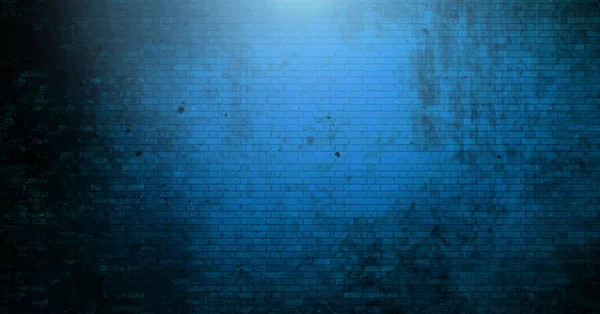 Digital Composite Vignette Light Blue Brick Wall Background — Stock Photo, Image