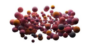 Çok renkli baloncuklar dijital olarak oluşturulan video