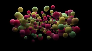 Çok renkli baloncuklar dijital olarak oluşturulan video