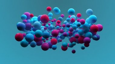 Çok renkli baloncuklar dijital olarak oluşturulan video