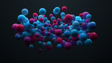 Çok renkli baloncuklar dijital olarak oluşturulan video