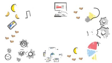 İş ikonları/simgeleri beyaz arka plan resmi