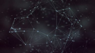 Dijital olarak oluşturulan Özet bağlantı çizgileri siyah arka plan