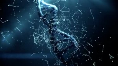 Dijital olarak DNA'sı poligonal bağlayan noktalar ve çizgiler ile oluşturulan