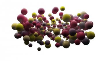 Çok renkli baloncuklar dijital olarak oluşturulan video