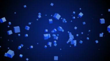 Küp mavi arka plan dijital olarak oluşturulan video