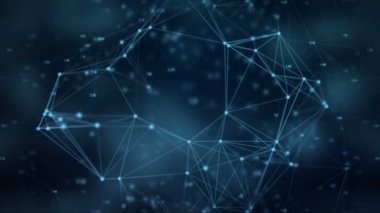 Dijital olarak oluşturulan Özet bağlantı çizgileri siyah arka plan