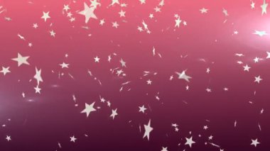 Dijital olarak kırmızı arka planı düşen yıldız oluşturulan