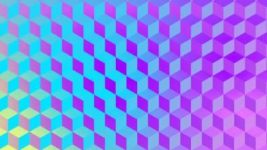Çeşitli geometrik multi renk şeklinin dijital oluşturulan video