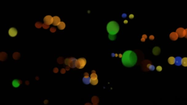 Digitally Generated Video Multicolored Circles Black Background — Stock Video