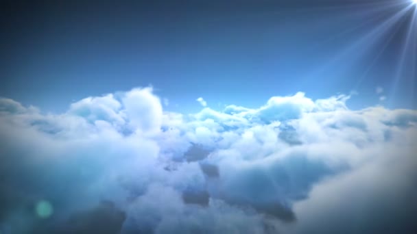 空と雲の概念の生成されたデジタル ビデオ — ストック動画