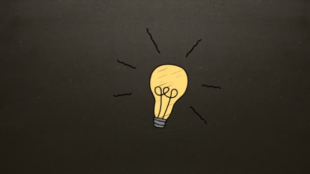 Ilustração Lâmpada Elétrica Contra Fundo Marrom — Vídeo de Stock