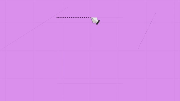 正方形の切り欠きを描画ペン先のデジタル生成ビデオ — ストック動画