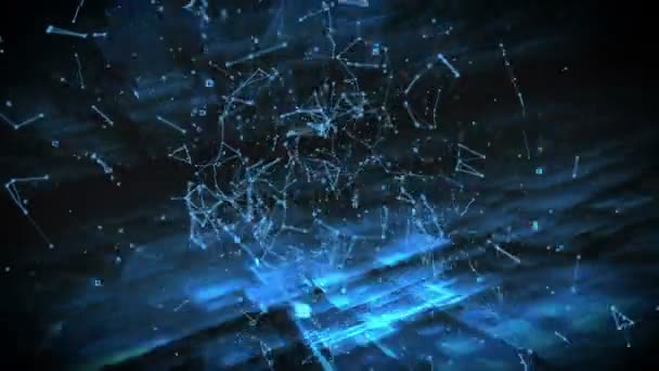 Polygonale avec points de connexion et lignes sur fond de pixel 