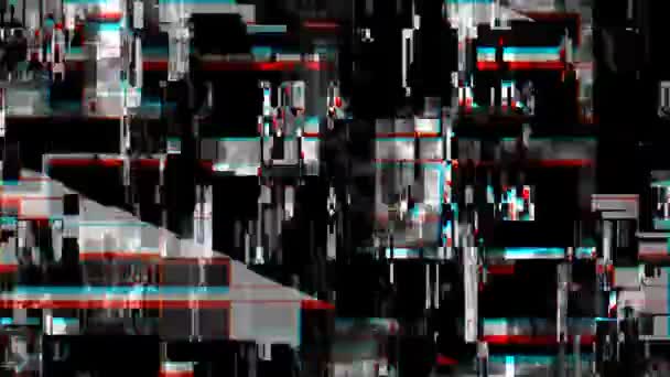 Cyfrowo Wygenerowany Telewizor Zniekształcony Ekran — Wideo stockowe