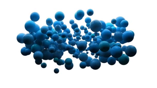 Digitally Generated Video Blue Bubbles — Stock Video