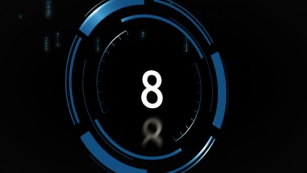 Digitally Generated Countdown Black Background — Stock Video