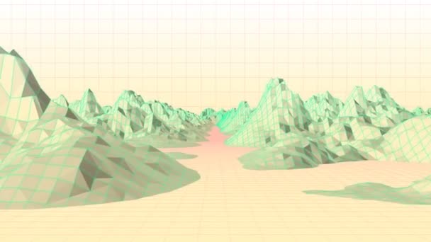 Vídeo Gerado Digitalmente Montanha — Vídeo de Stock