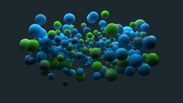 Vídeo Generado Digitalmente Burbujas Azules Verdes — Vídeos de Stock