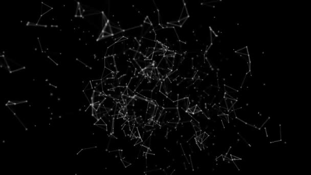 Багатокутник Єднувальними Точками Лініями Чорному Тлі — стокове відео