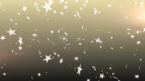 Étoiles Générées Numériquement Tombant Sur Fond Lumineux — Video