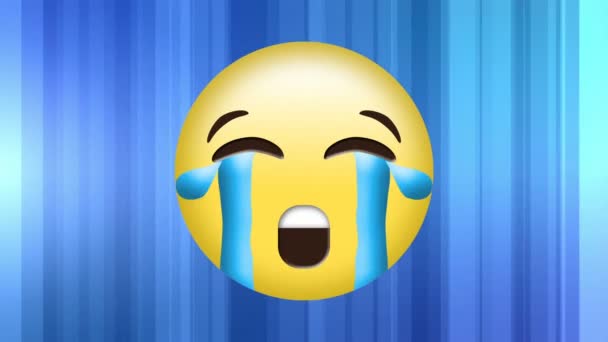 Digitale Gegenereerde Video Van Huilen Emoji Concept — Stockvideo