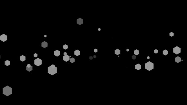 Formes Hexagonales Générées Numériquement Sur Fond Noir — Video