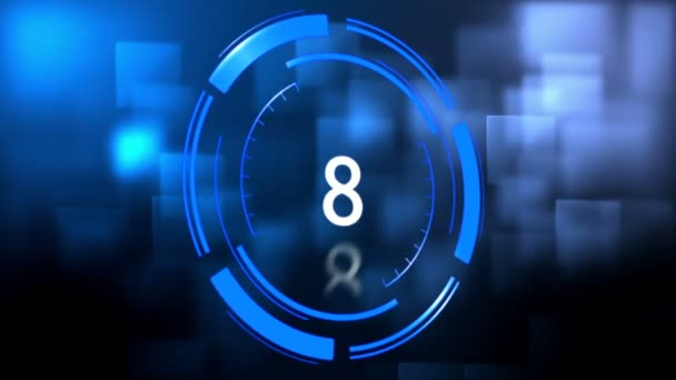 Digital Generierter Countdown Vor Blauem Hintergrund — Stockvideo