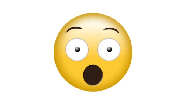 Digital Generated Video Shocked Emoji Concept — Stock Video