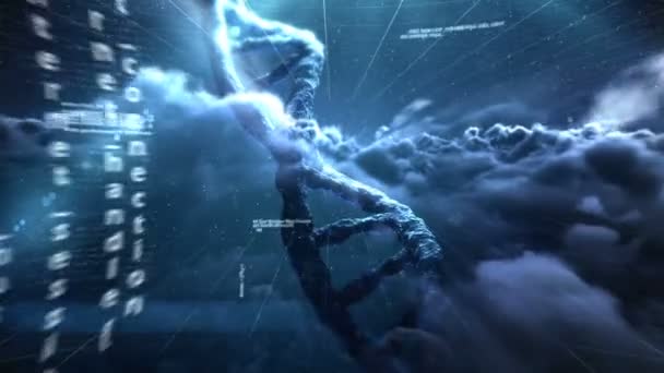 Vidéo générée numériquement du concept d'ADN en spirale 