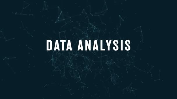 Data Analysis Polygonal Connecting Dots Lines Cyan Blue Background — Stock Video