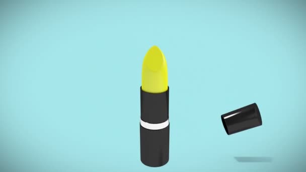 Digital Dihasilkan Video Dari Lipstik Kuning Gambar Pada Latar Belakang — Stok Video