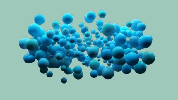 Digitally Generated Video Blue Bubbles — Stock Video