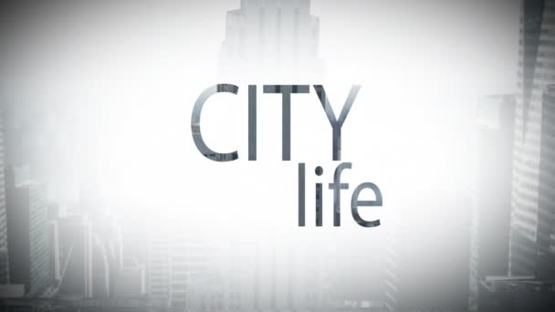 Şehir Hayatı Kavramının Dijital Bileşik Video — Stok video