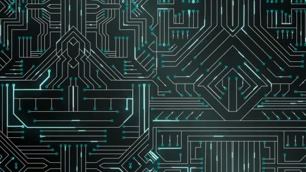 Digitally Generated Black Circuit Board — Stock Video