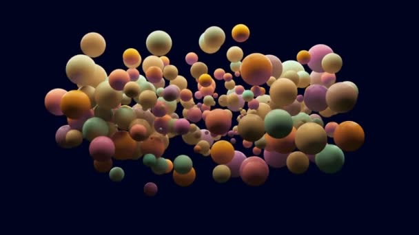 Digitally Generated Video Multicolored Bubbles — Stock Video