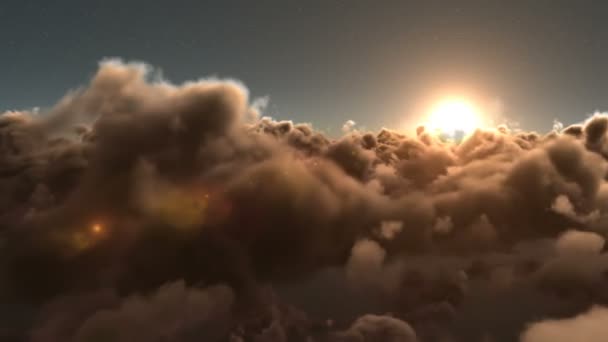 Цифрове Згенероване Відео Сходу Сонця Хмарі — стокове відео
