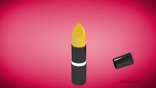 Digital Generiertes Video Von Lippenstift Zeichnung Des Textes Schönheitssalon — Stockvideo
