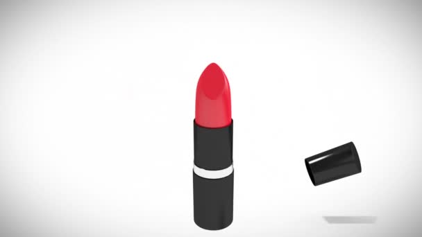Digital Generiertes Video Von Lippenstift Zeichnung Des Text Schönheitskanals — Stockvideo