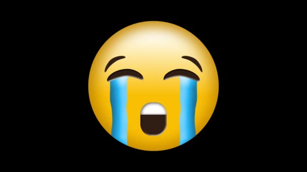 数字生成的哭 Emoji 表情概念视频 — 图库视频影像