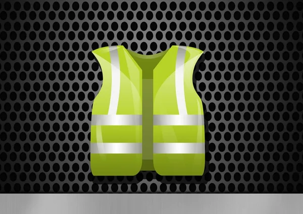 Digital Composite Safety Visibility Vest Metal Background — Stock Photo, Image
