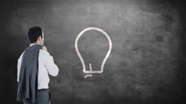 Elektrikli ampul 4 k arıyor işadamı dijital olarak oluşturulan video