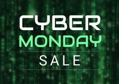 Cyber Pazartesi Satılık Dijital bileşik yeşil ve siyah