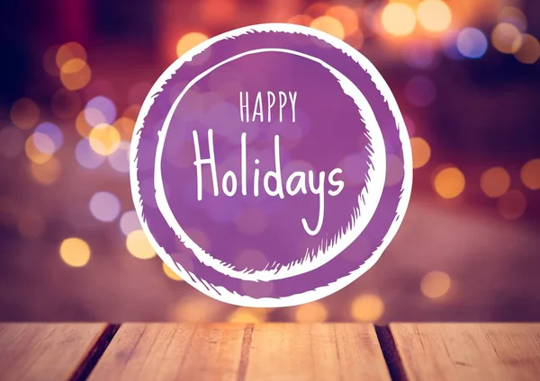 Digital Composite Happy Holidays Text Magical Lights — Stock Photo, Image