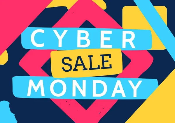 Composite Numérique Cyber Monday Vente Avec Des Éléments Colorés — Photo